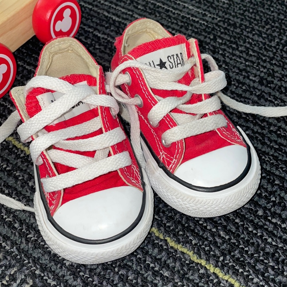 Red baby converse